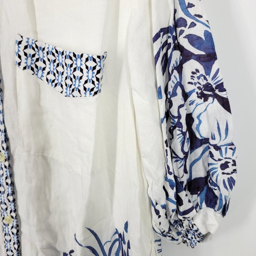 Maeve The Irene Linen Shirt Dress Resort Luxe Coastal Mediterranean XLP Vacation - Picture 7 of 8